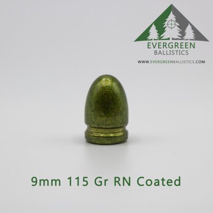 9mm 115 grain round nose coated bullet