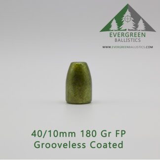 40/10mm (.401) 180 Grain Flat Point Grooveless Coated Bullets