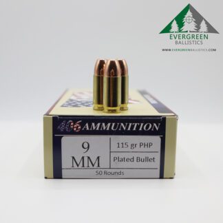 9mm hollow point ammo and box