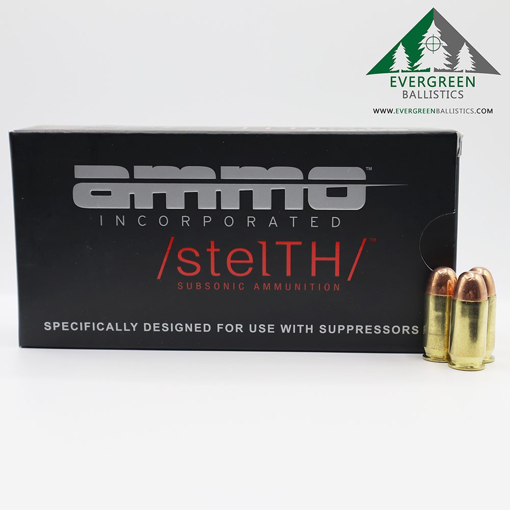 Ammo Inc 45 Auto Stelth Subsonic Ammo – Evergreen Ballistics